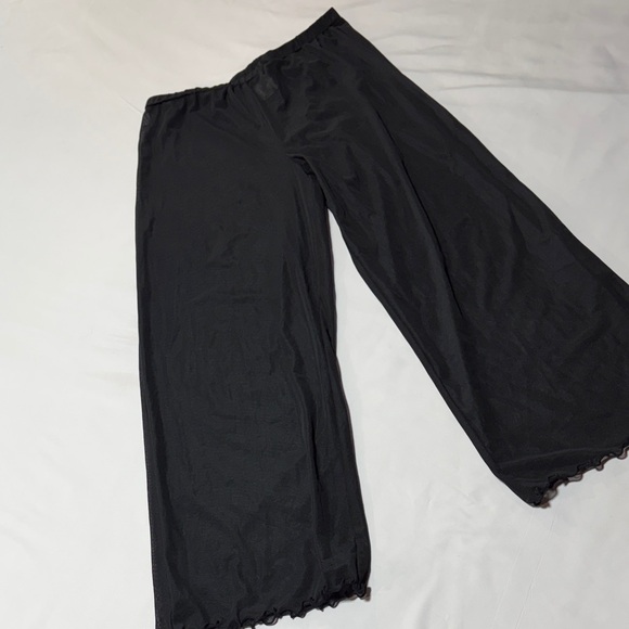 art class Other - Girls Art Class Black Mesh Wide Leg Pants Lettuce Hem Sheer Trendy Size L 10/12